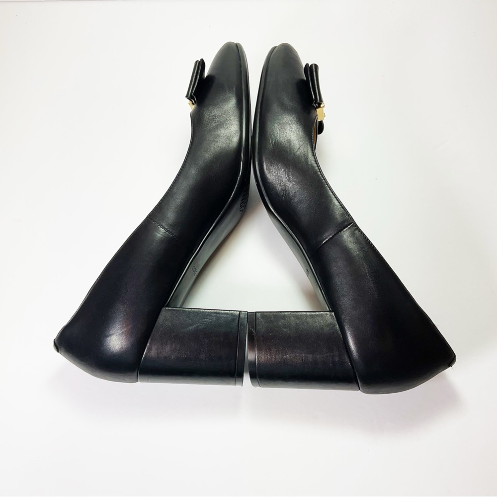Cole Haan Tali Bow Leather Block-Heel Pumps - Picture 8 of 10